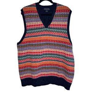 Brooks Brothers Women’s Wool Sweater Vest Size XXL Colorful Sleeveless Top